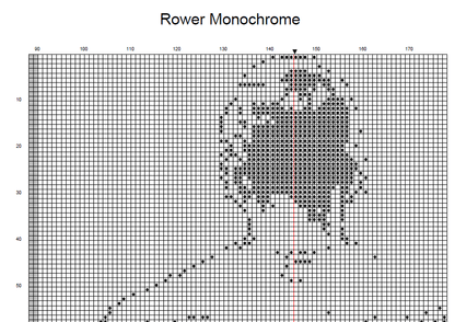 Stitching Jules Design Cross Stitch Pattern Rowing Sport Monochrome Cross Stitch Pattern Instant PDF Download