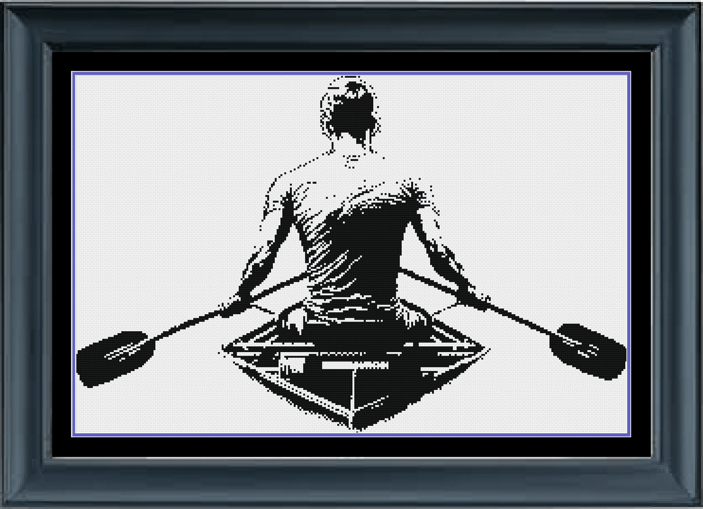 Stitching Jules Design Cross Stitch Pattern Rowing Sport Monochrome Cross Stitch Pattern Instant PDF Download