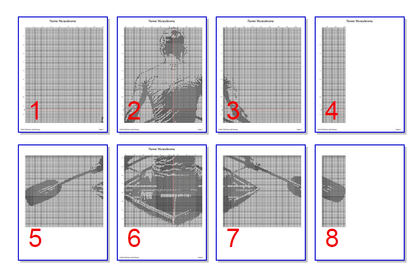 Stitching Jules Design Cross Stitch Pattern Rowing Sport Monochrome Cross Stitch Pattern Instant PDF Download
