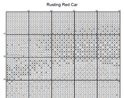 Stitching Jules Design Cross Stitch Pattern Rusted Vintage Car Americana Full Coverage Counted Cross Stitch Pattern Digital Download