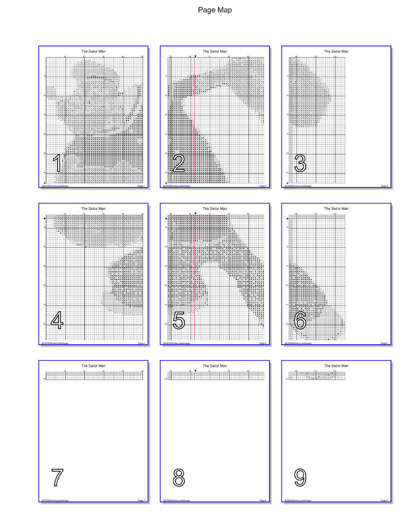 Stitching Jules Design Cross Stitch Pattern Sailor Man Vintage Comic Strip Counted Cross-Stitch Pattern (Digital Download)