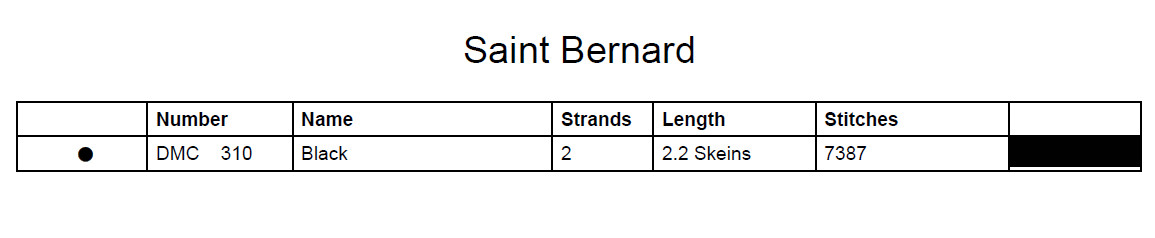 Stitching Jules Design Cross Stitch Pattern Saint Bernard Dog Breed Monochrome Counted Cross-Stitch Pattern (Digital Download)