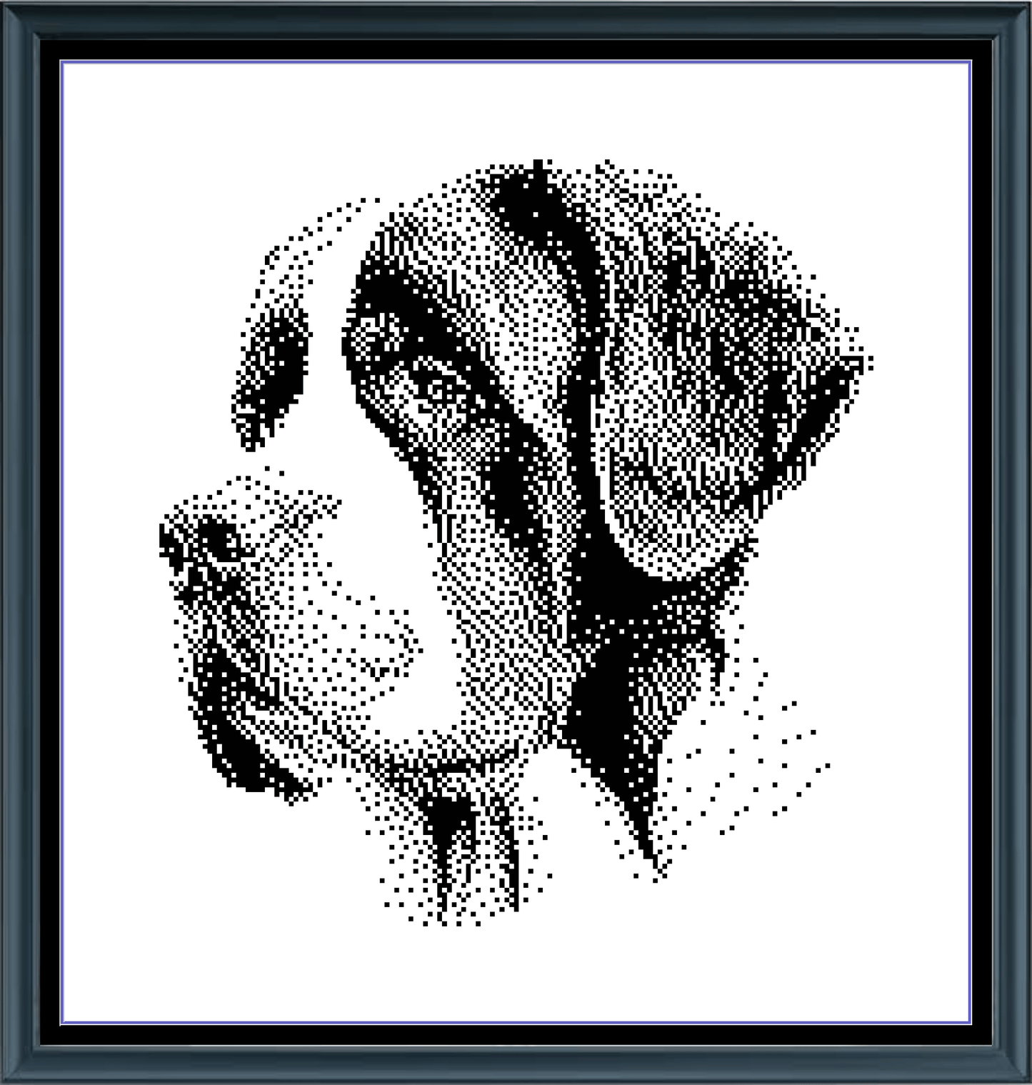 Stitching Jules Design Cross Stitch Pattern Saint Bernard Dog Breed Monochrome Counted Cross-Stitch Pattern (Digital Download)