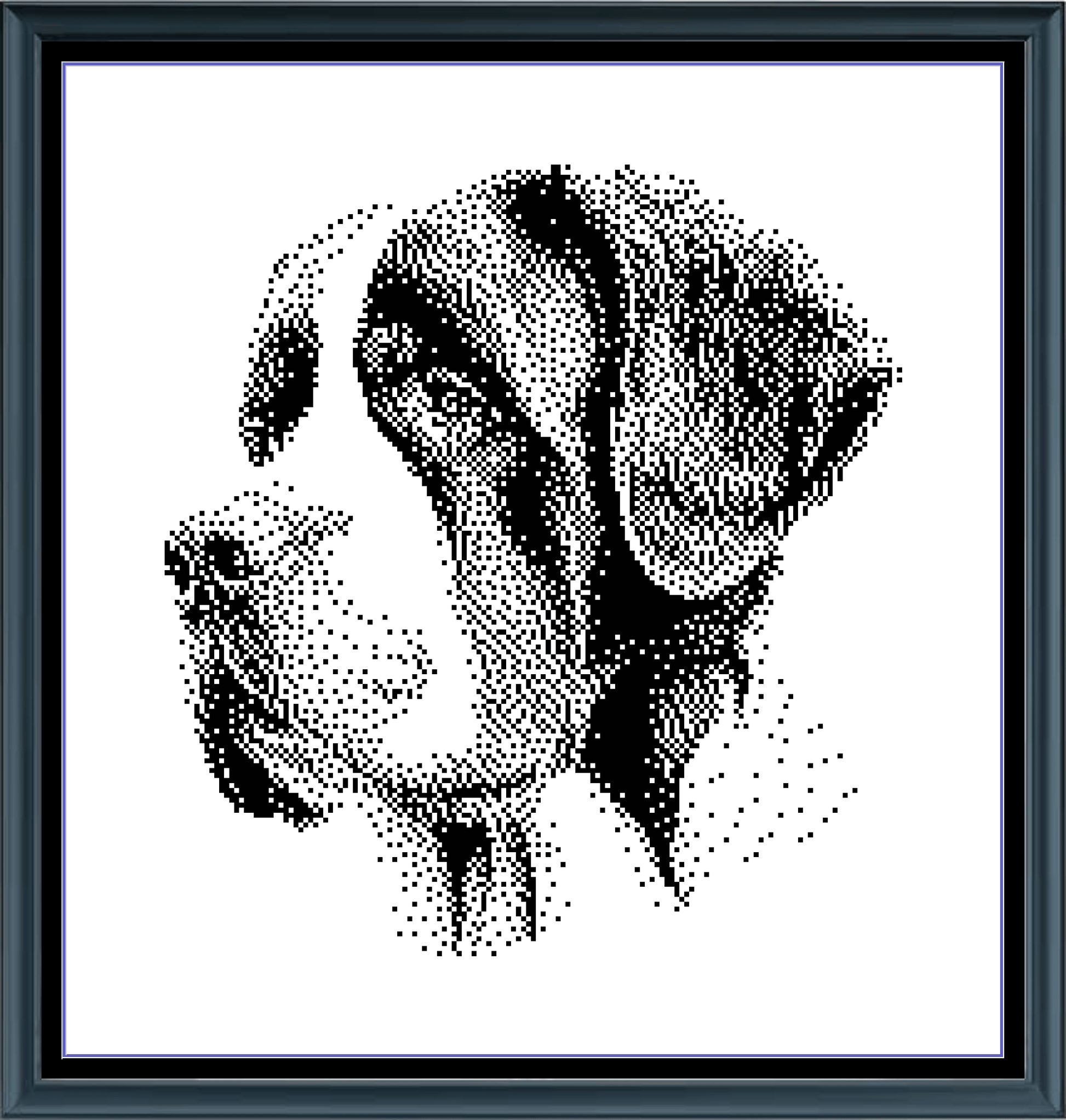 Stitching Jules Design Cross Stitch Pattern Saint Bernard Dog Breed Monochrome Counted Cross-Stitch Pattern (Digital Download)