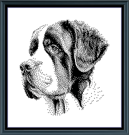 Stitching Jules Design Cross Stitch Pattern Saint Bernard Dog Breed Monochrome Counted Cross-Stitch Pattern (Digital Download)