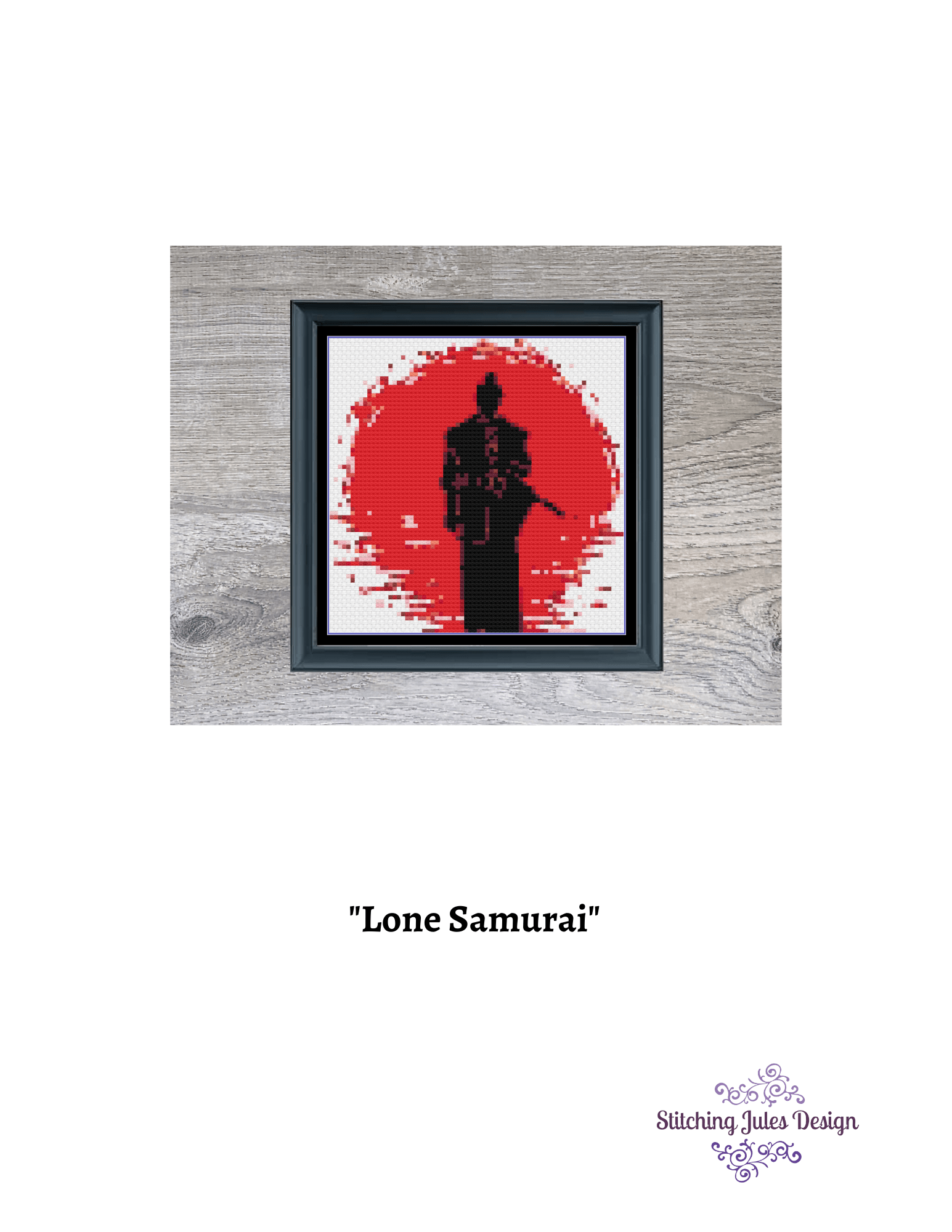 Stitching Jules Design Cross Stitch Pattern Samurai Cross Stitch Pattern | Japanese Cross Stitch | Asian Cross Stitch Pattern | PDF Download