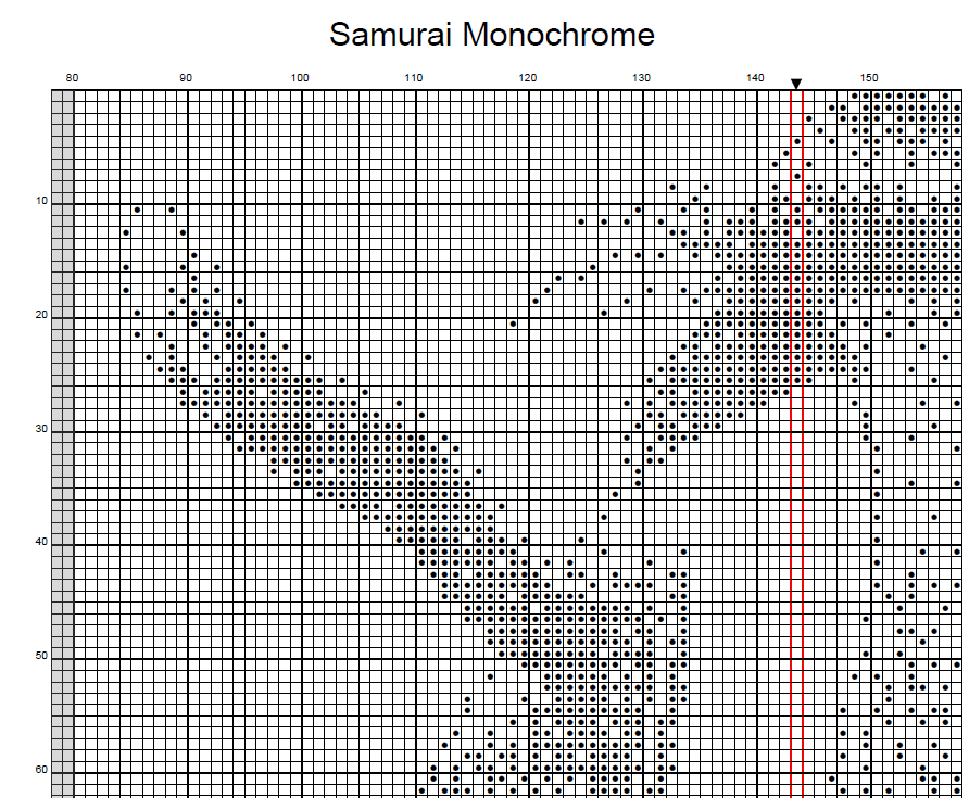 Stitching Jules Design Cross Stitch Pattern Samurai Warrior Japanese Monochrome Counted Cross Stitch Pattern Digital Download