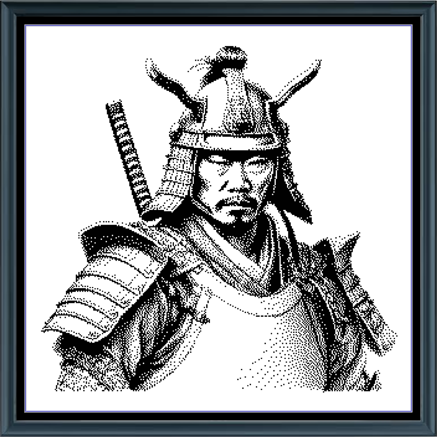 Stitching Jules Design Cross Stitch Pattern Samurai Warrior Japanese Monochrome Counted Cross Stitch Pattern Digital Download