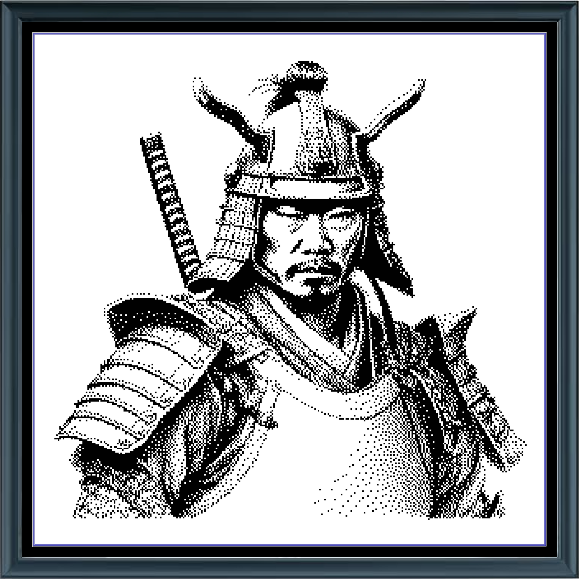 Stitching Jules Design Cross Stitch Pattern Samurai Warrior Japanese Monochrome Counted Cross Stitch Pattern Digital Download