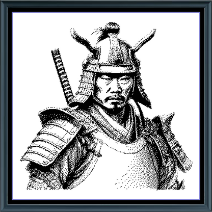 Stitching Jules Design Cross Stitch Pattern Samurai Warrior Japanese Monochrome Counted Cross Stitch Pattern Digital Download