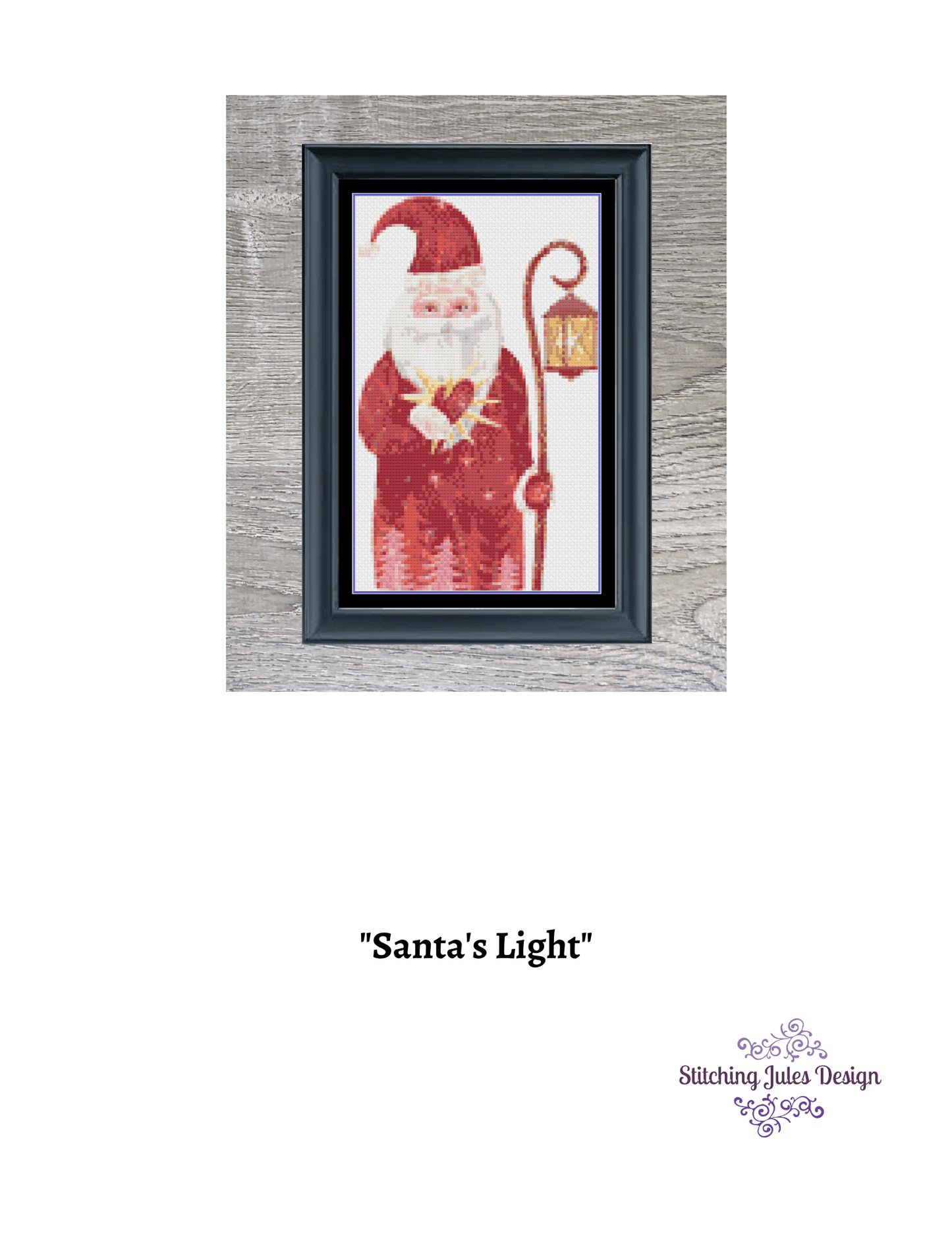 Stitching Jules Design Cross Stitch Pattern Santa Claus Christmas Kris Kringle Holiday Cross Stitch Embroidery Needlepoint Pattern PDF Download Pattern Keeper Ready