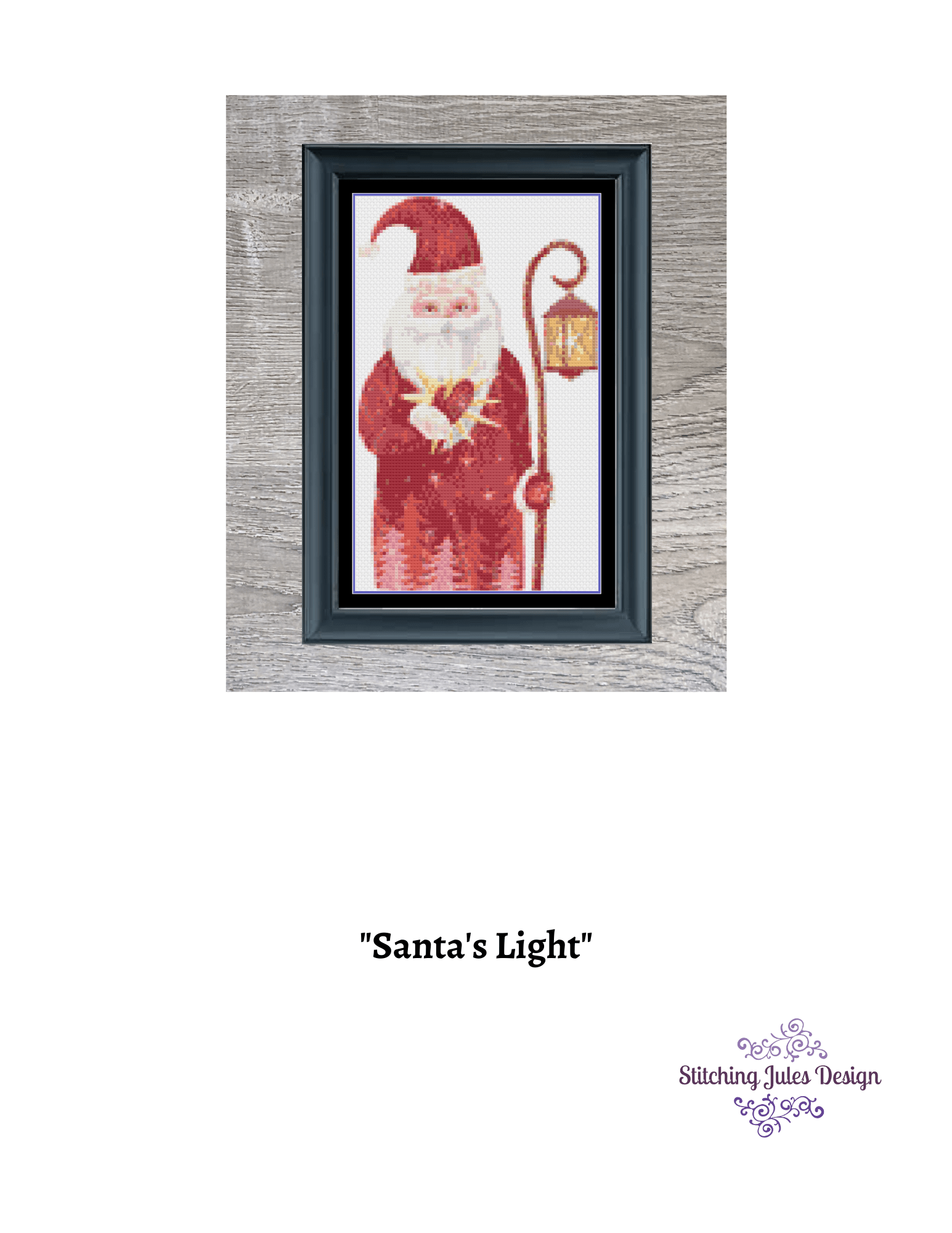 Stitching Jules Design Cross Stitch Pattern Santa Claus Christmas Kris Kringle Holiday Cross Stitch Embroidery Needlepoint Pattern PDF Download Pattern Keeper Ready