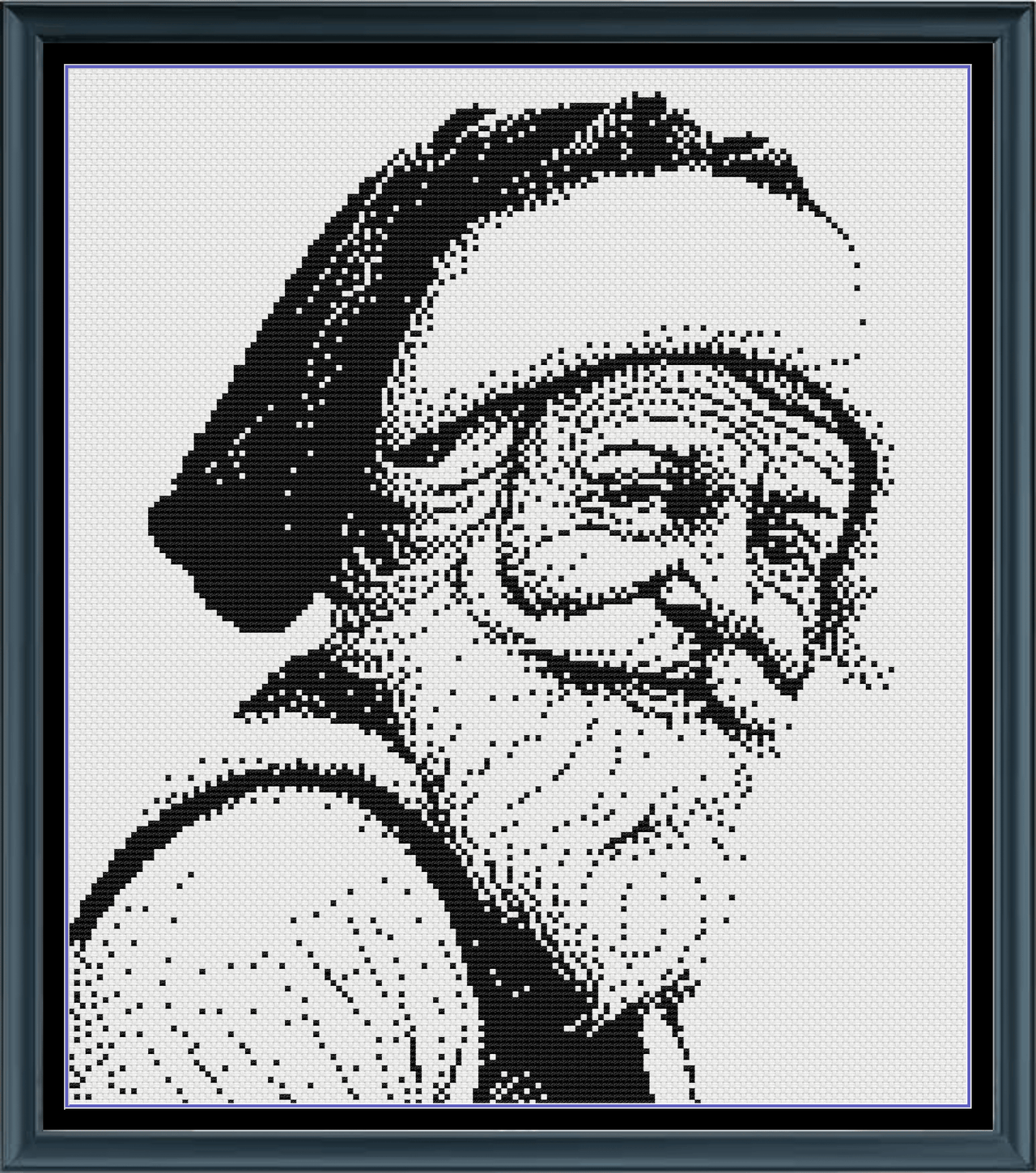 Stitching Jules Design Cross Stitch Pattern Santa Claus Christmas Medium Monochrome Counted Cross-Stitch Pattern | Instant Download PDF