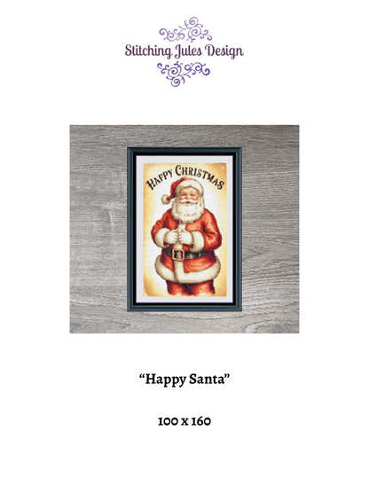 Stitching Jules Design Cross Stitch Pattern Santa Claus Christmas Small Counted Cross-Stitch Pattern (Digital Download)