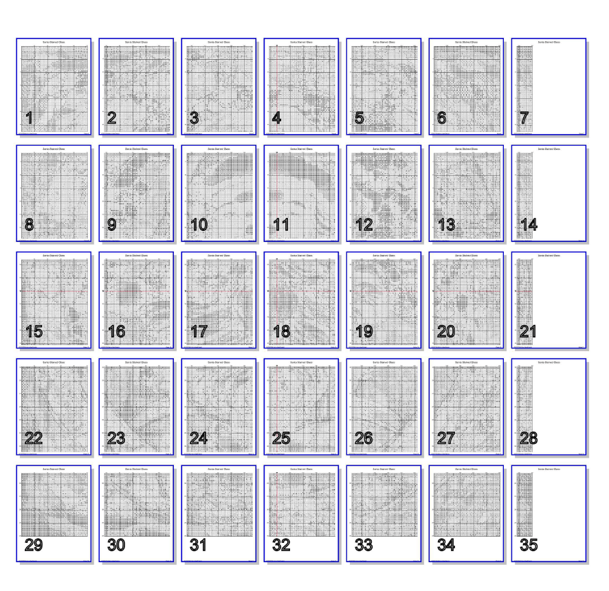 Stitching Jules Design Cross Stitch Pattern Santa Claus Christmas Stained Glass Large Full Coverage Counted Cross-Stitch Pattern (Digital Download)