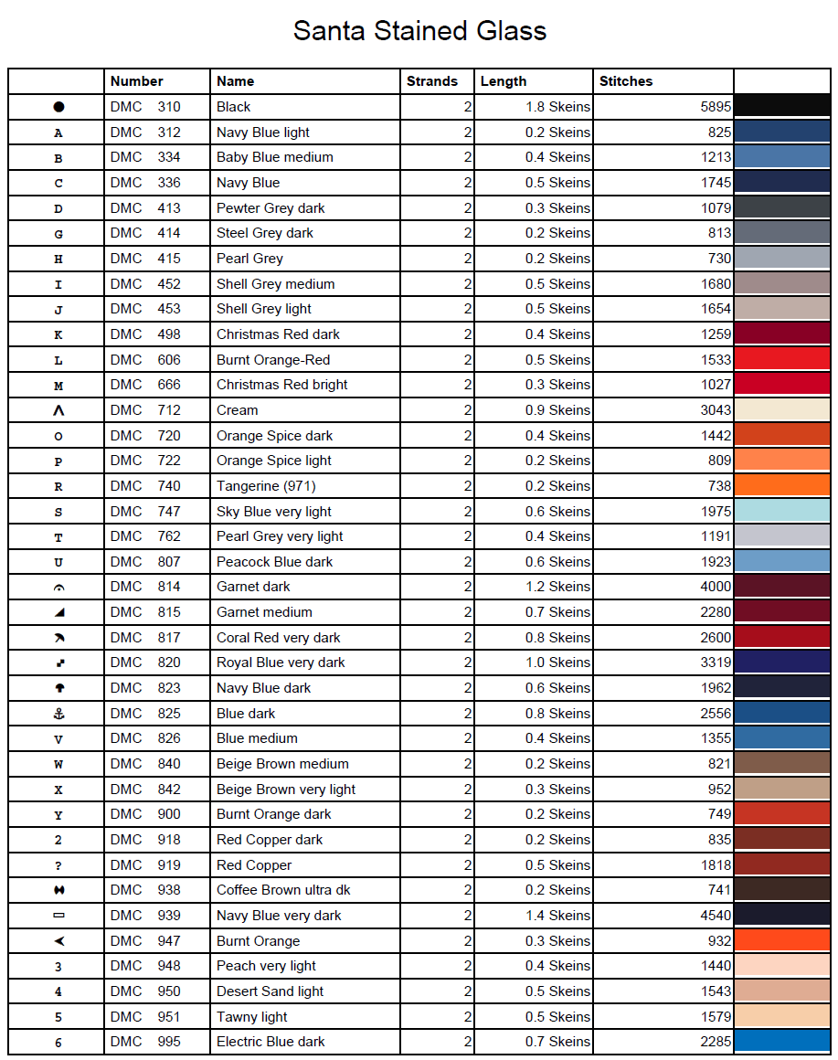 Stitching Jules Design Cross Stitch Pattern Santa Claus Christmas Stained Glass Large Full Coverage Counted Cross-Stitch Pattern (Digital Download)