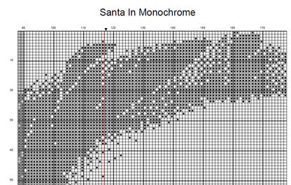 Stitching Jules Design Cross Stitch Pattern Santa Claus Monochrome Cross Stitch Pattern | Blackwork | Instant Download PDF