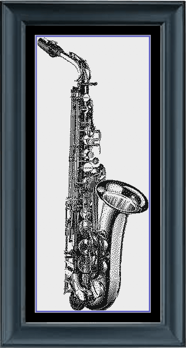 Saxophone Counted Cross Stitch Pattern | Musical Instrument Cross Stit ...