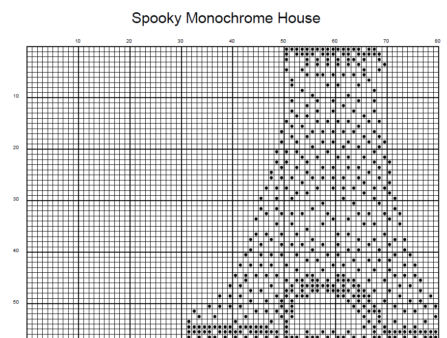 Stitching Jules Design Cross Stitch Pattern Scary Monochrome House Cross Stitch Pattern Instant PDF Download