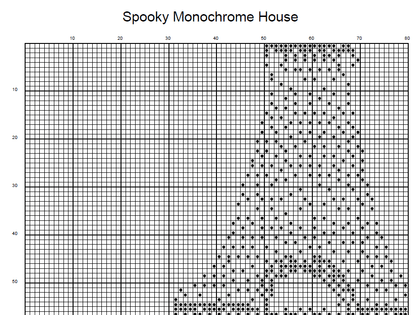 Stitching Jules Design Cross Stitch Pattern Scary Monochrome House Cross Stitch Pattern Instant PDF Download