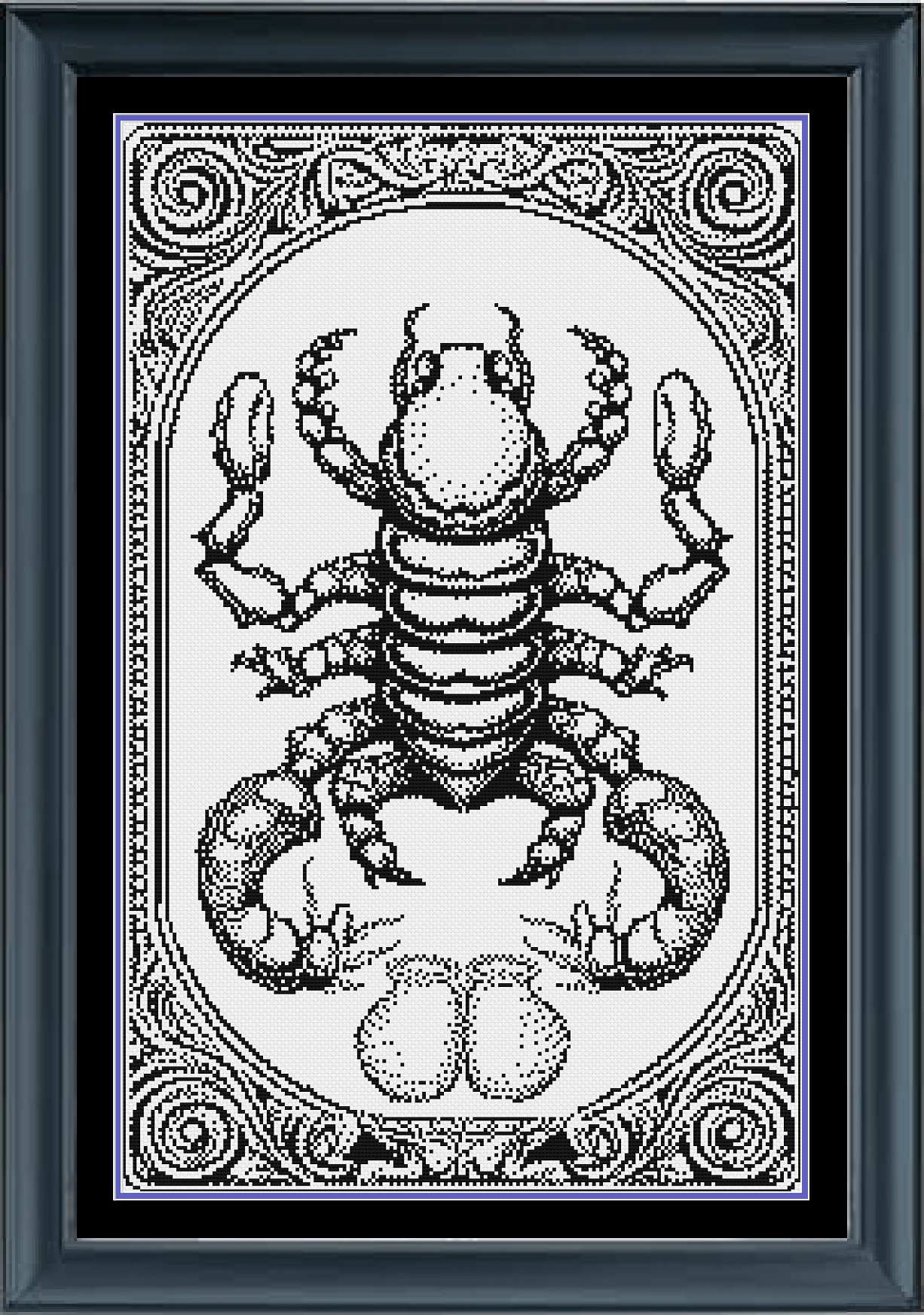 Stitching Jules Design Cross Stitch Pattern Scorpio Tarot Card Monochrome Counted Cross Stitch Pattern | Instant Download PDF
