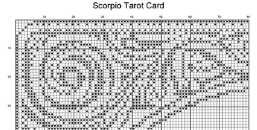 Stitching Jules Design Cross Stitch Pattern Scorpio Tarot Card Monochrome Counted Cross Stitch Pattern | Instant Download PDF