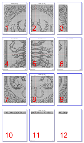 Stitching Jules Design Cross Stitch Pattern Scorpio Tarot Card Monochrome Counted Cross Stitch Pattern | Instant Download PDF