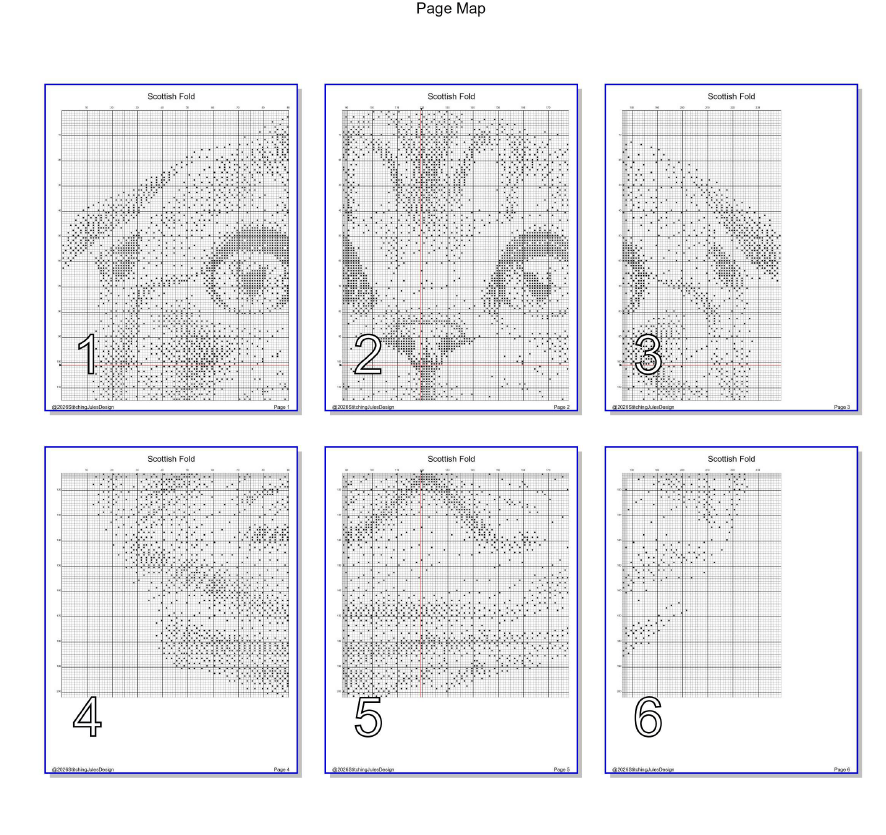 Stitching Jules Design Cross Stitch Pattern Scottish Fold Cat Breed Monochrome Counted Cross-Stitch Pattern (Digital Download)