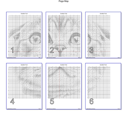 Stitching Jules Design Cross Stitch Pattern Scottish Fold Cat Breed Monochrome Counted Cross-Stitch Pattern (Digital Download)