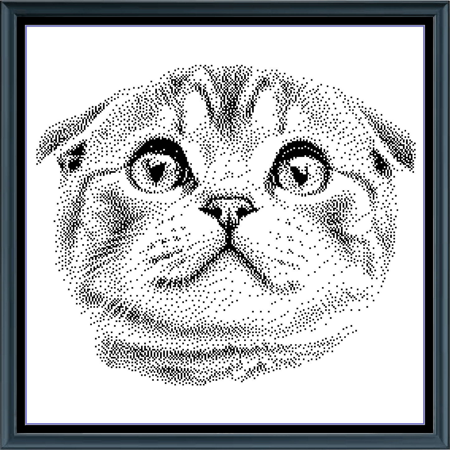 Stitching Jules Design Cross Stitch Pattern Scottish Fold Cat Breed Monochrome Counted Cross-Stitch Pattern (Digital Download)