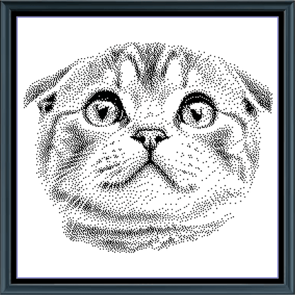 Stitching Jules Design Cross Stitch Pattern Scottish Fold Cat Breed Monochrome Counted Cross-Stitch Pattern (Digital Download)