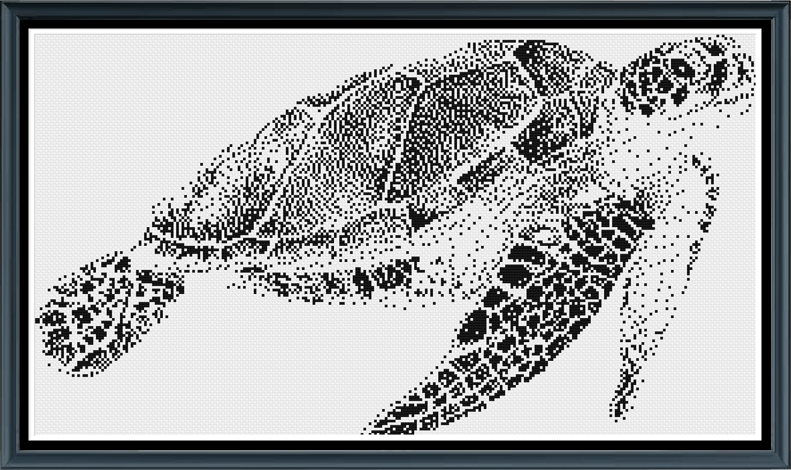 Stitching Jules Design Cross Stitch Pattern Sea Turtle Wildlife Animal Marine Monochrome Cross Stitch Embroidery Needlepoint Pattern PDF Download