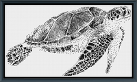 Thumbnail for Stitching Jules Design Cross Stitch Pattern Sea Turtle Wildlife Animal Marine Monochrome Cross Stitch Embroidery Needlepoint Pattern PDF Download