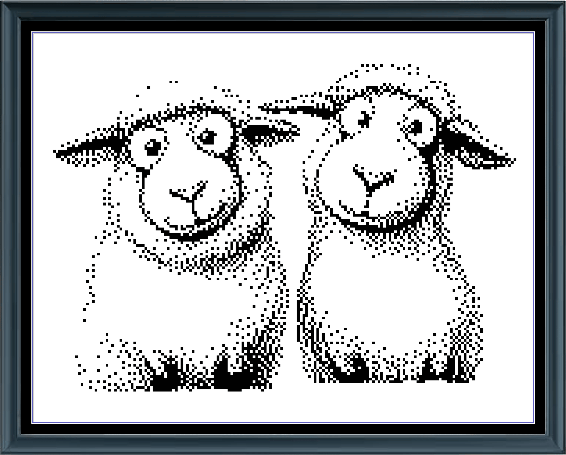 Stitching Jules Design Cross Stitch Pattern Sheep Barnyard Animal Farm Mini Monochrome Counted Cross-Stitch Pattern (Digital Download)