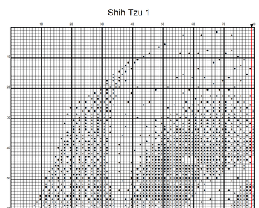 Stitching Jules Design Cross Stitch Pattern Shih Tzu Dog Breed Monochrome Counted Cross-Stitch Pattern (Digital Download)