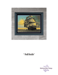 Thumbnail for Stitching Jules Design Cross Stitch Pattern Ship Cross Stitch Pattern | Pirate Ship Cross Stitch Pattern | Physical And Digital PDF Download Pattern Options