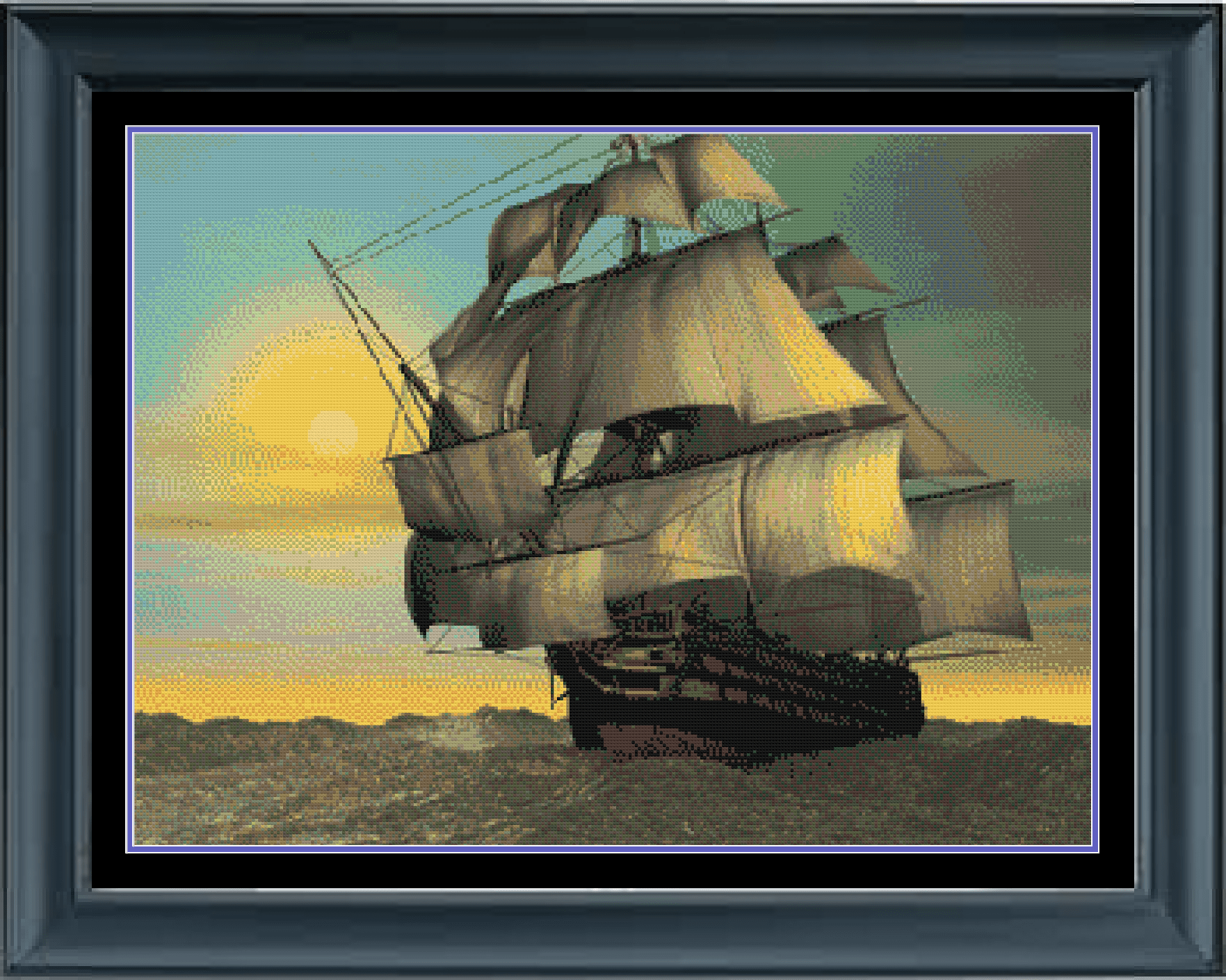 Complete The Pattern Ship Ship Cross Stitch Pattern | Pirate Ship Cross Stitch Pattern | Physica ...