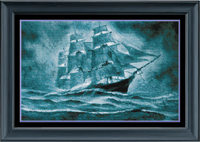 Thumbnail for Stitching Jules Design Cross Stitch Pattern Ship Night Storm Seas Ocean Cross Stitch Embroidery Needlepoint Pattern PDF Download - Ready For Pattern Keeper