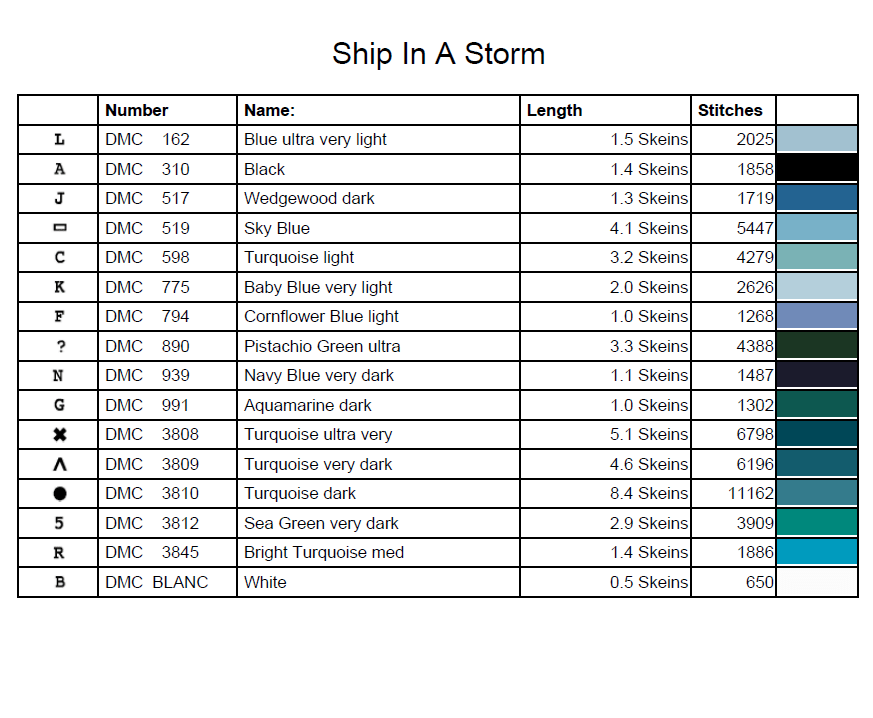 Stitching Jules Design Cross Stitch Pattern Ship Night Storm Seas Ocean Cross Stitch Embroidery Needlepoint Pattern PDF Download - Ready For Pattern Keeper