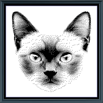 Stitching Jules Design Cross Stitch Pattern Siamese Cat Breed Monochrome Counted Cross-Stitch Pattern (Digital Download)