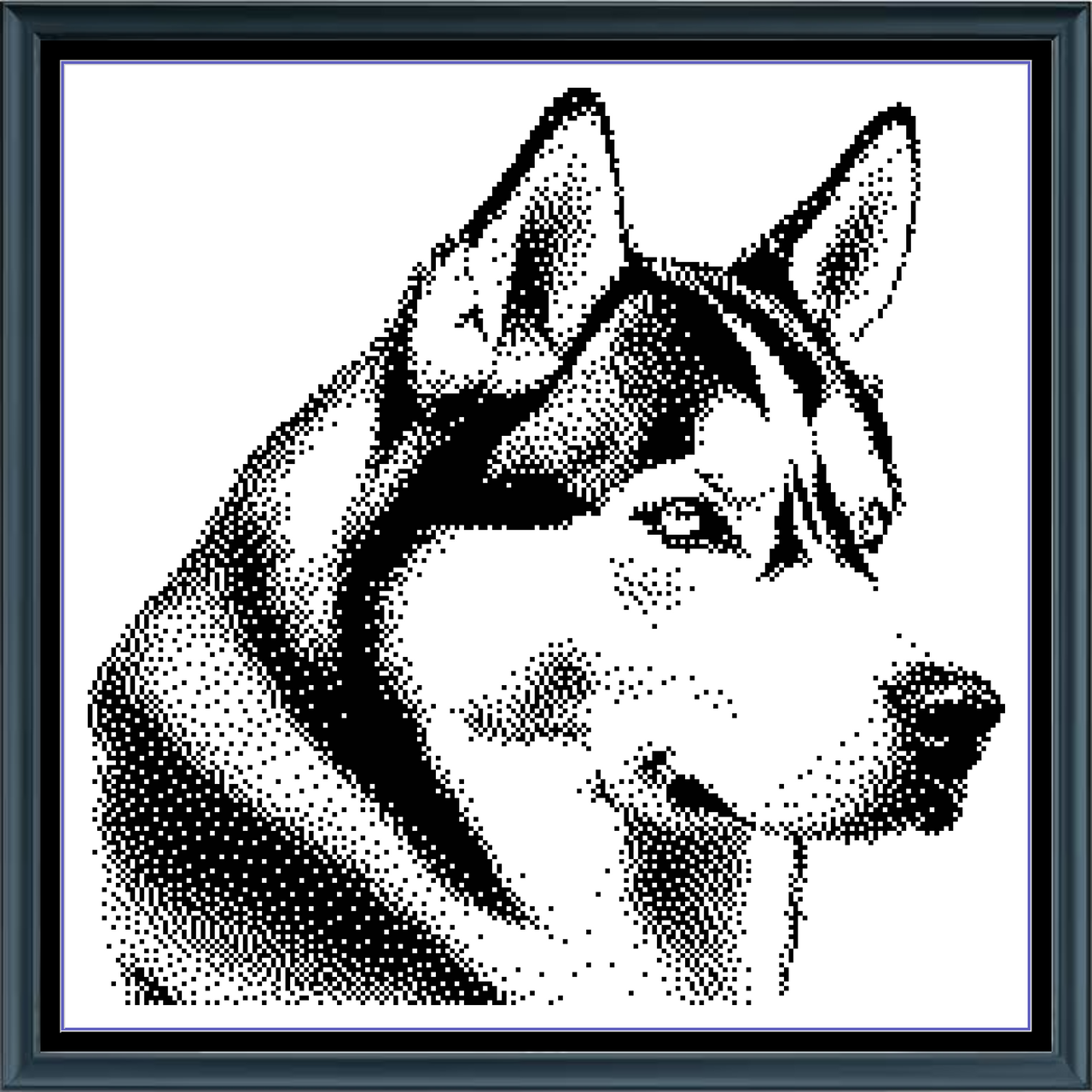 Stitching Jules Design Cross Stitch Pattern Siberian Husky Dog Breed Canine Monochrome Black Counted Cross Stitch Pattern Digital Download