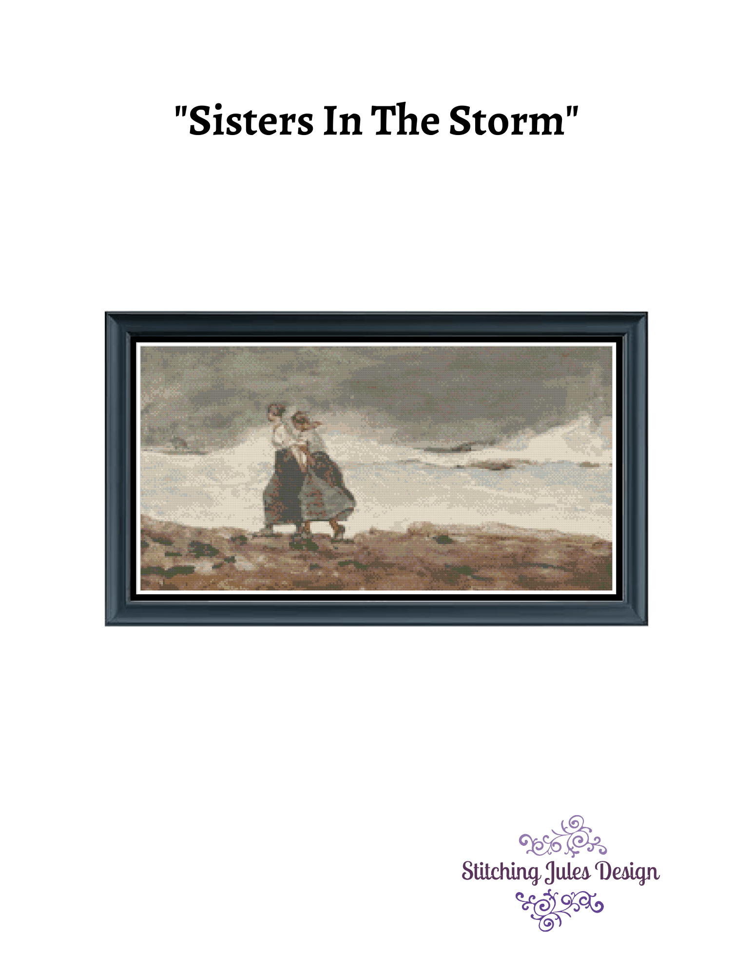 Stitching Jules Design Cross Stitch Pattern Sisters In The Storm Cross Stitch Pattern Digital Download