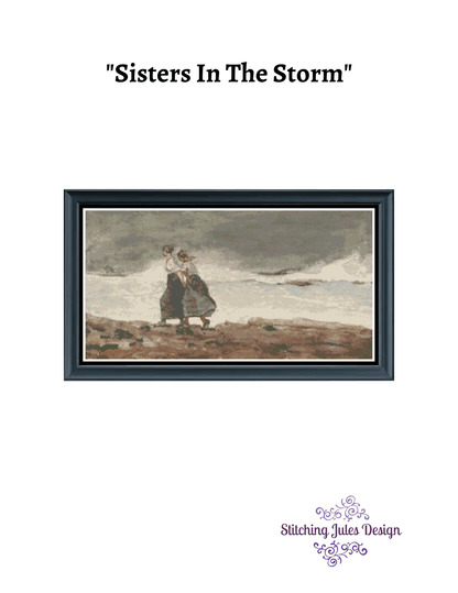 Stitching Jules Design Cross Stitch Pattern Sisters In The Storm Cross Stitch Pattern Digital Download