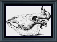 Thumbnail for Stitching Jules Design Cross Stitch Pattern Digital PDF Download - $10 Skull Cross Stitch Pattern | Old West Cross Stitch Pattern | Blackwork | Physical And Instant PDF Download Pattern Options