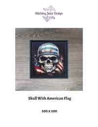 Thumbnail for Stitching Jules Design Cross Stitch Pattern Skull with American Flag