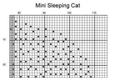 Stitching Jules Design Cross Stitch Pattern Sleeping Cat Mini Monochrome Counted Cross-Stitch Pattern | Instant Download PDF