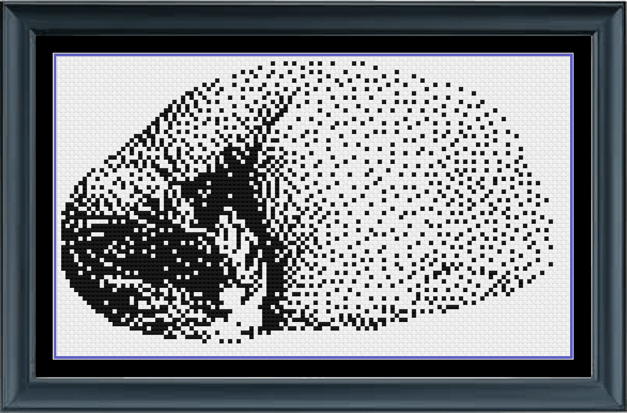 Stitching Jules Design Cross Stitch Pattern Sleeping Cat Mini Monochrome Counted Cross-Stitch Pattern | Instant Download PDF