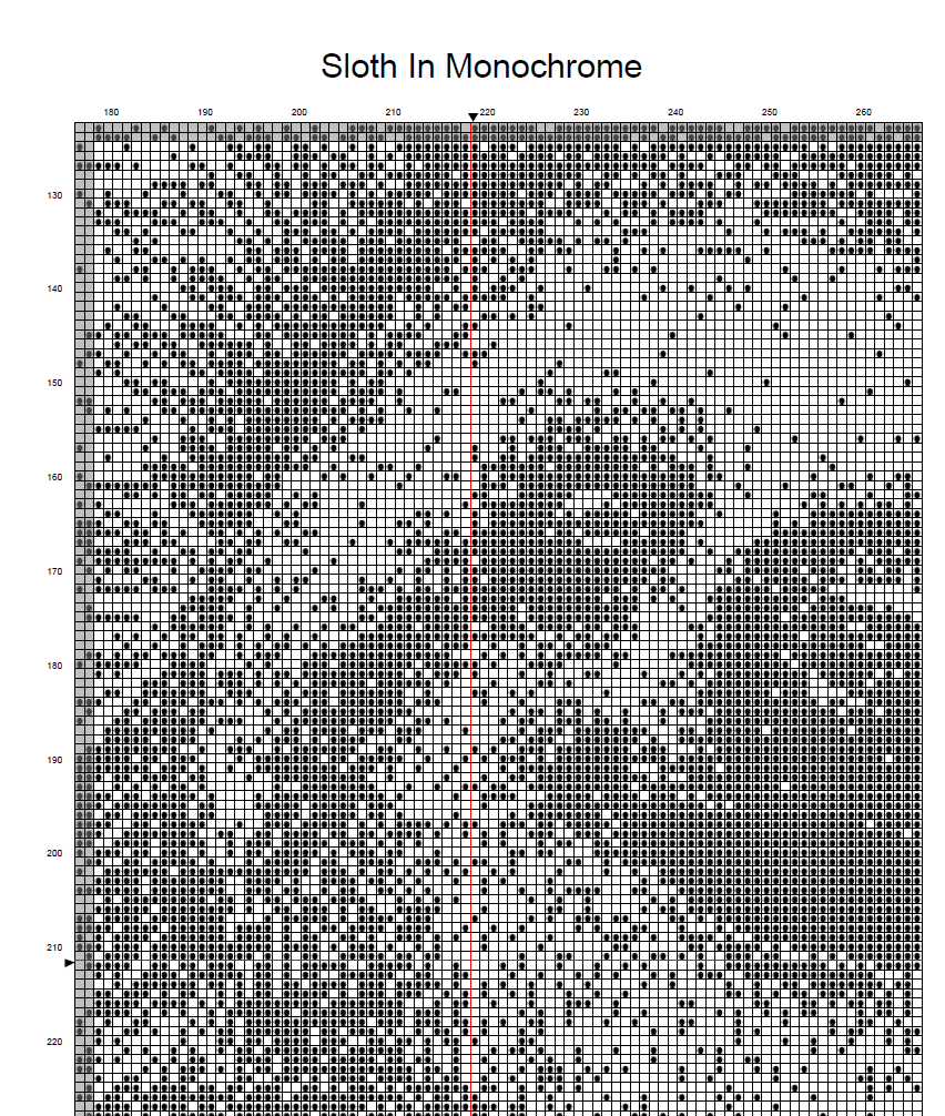 Stitching Jules Design Cross Stitch Pattern Sloth Animal Wildlife Monochrome Cross Stitch Needlepoint Embroidery Pattern - Instant Download - Pattern Keeper Ready