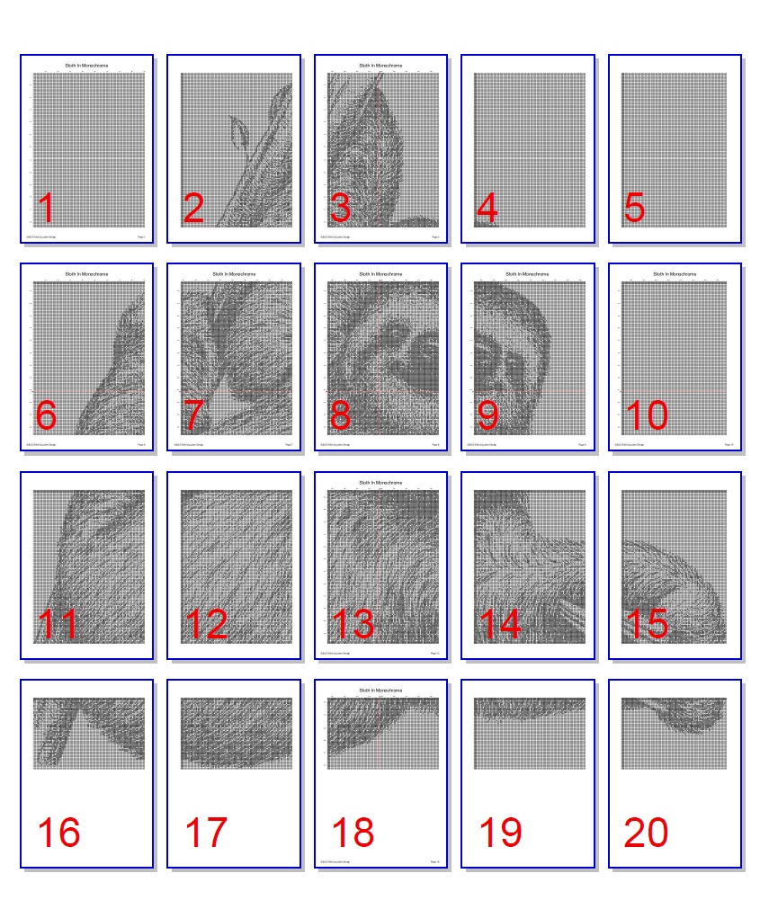 Stitching Jules Design Cross Stitch Pattern Sloth Animal Wildlife Monochrome Cross Stitch Needlepoint Embroidery Pattern - Instant Download - Pattern Keeper Ready