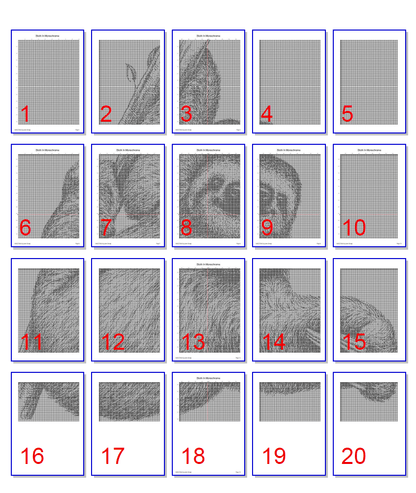 Stitching Jules Design Cross Stitch Pattern Sloth Animal Wildlife Monochrome Cross Stitch Needlepoint Embroidery Pattern - Instant Download - Pattern Keeper Ready